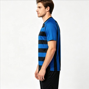 Ensemble de maillots de handball pour hommes, manches courtes, uniforme respirant, séchage rapide, tenue d'équipe, kit sportif, impression de numéro personnalisée, 100% polyester, unisexe - Product Image 3