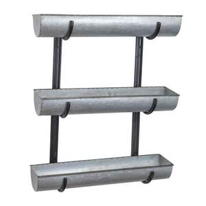 Jardinière murale suspendue à 3 niveaux en métal galvanisé, style ferme vintage, pour décoration intérieure ou extérieure, pour la maison ou le jardin. - Product Image 3