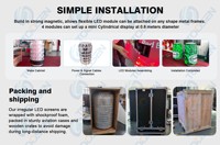 Mur vidéo LED en forme de bouteille de vin, haute résolution 7680Hz, intérieur/extérieur, design sans soudure, image vibrante, écran LED HD