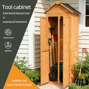 Armario de Almacenamiento para Jardín, Impermeable, de Madera, con Puertas con Cerradura, para Muebles de Patio y Jardín - Product Image 3