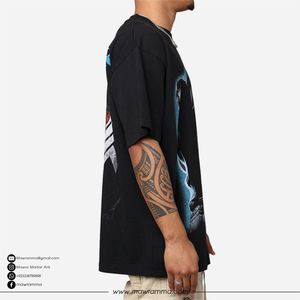 T-shirt surdimensionné Mawra en coton épais 100% avec impression graphique DTG, style streetwear vintage, unisexe, été, logo personnalisé - Product Image 4