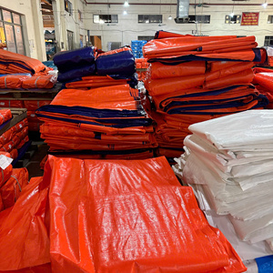 Heavy Duty PE Tarpaulin <b>Sheets</b> Blue/Orange Colors High Durability Large Capacity Custom Size and Color Options - Product Image 3