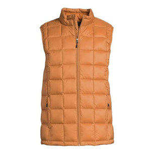 Men's <b>Orange</b> Quilted Puffer Jacket Stand Collar Windproof Casual Style Polyester Filling Autumn Wear Regular Sleeve <b>Fleece</b> - Product Image 2