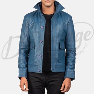 Blouson Bomber Urbain en Cuir Noir pour Homme avec Doublure Contrastante et Capuche Intégrée, Veste Extérieure en Véritable Peau de Mouton Zippée – Vente en Gros - Product Image 6