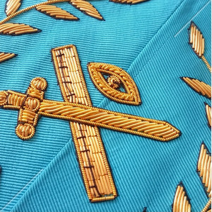 Collar de oficial experto de Memphis-Misraim, bordado a mano con hilo de oro, insignia ceremonial de la Blue Lodge. - Product Image 2