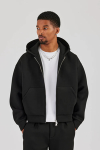 Veste en jean noire pour homme MANWA, fermeture boutonnée, coupe décontractée, pour le printemps, couleur unie, séchage rapide, 100% coton - Product Image 3