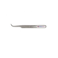 Pince à épiler pour extensions de cils en acier inoxydable Diamond Grip 12 cm, pointe arrondie, pince à épiler Crane, Obexa OS-100-5