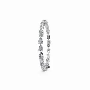 New Design Women's Trendy IGI Certified Lab Grown Diamond 18K White Gold <b>Bangle</b> <b>Bracelet</b> for Wholesale Export - Product Image 3