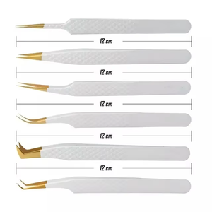 Pinzas para Pestañas de Acero Inoxidable Antimagnéticas con Punta Redondeada, Suministros para Extensiones de Pestañas de Marca Privada para Cosméticos - Product Image 4