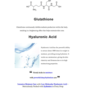 Ampoule Glow Skin PDRN 5% Peptides, extrait d'ADN de saumon, acide hyaluronique, glutathion, sérum professionnel pour le visage raffermissant pour la peau - Product Image 2