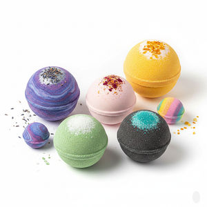Coffret de bombes de bain botaniques OEM/ODM, véganes, naturelles, infusées de pétales séchés, pour spa, hydratantes, aromathérapie, boules de bain effervescentes, coffret cadeau - Product Image 1