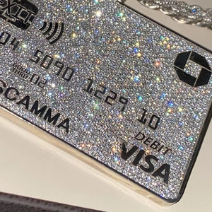 Collar con colgante de letra personalizada para hombre, estilo Hip Hop, con moissanita de corte brillante, chapado en rodio sobre plata 925, para rapero, fiesta, con diseño de tarjeta bancaria grande - Product Image 4