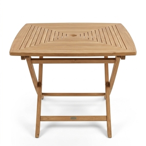 Mesa de Comedor Plegable Cuadrada Moderna de Madera de Teca Sólida Bien Pulida para Exteriores, Hotel, Capacidad para 4 Personas - Product Image 2