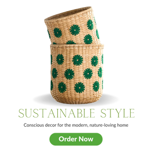 Natural Seagrass Woven Vintage <b>Foldable</b> Storage <b>Basket</b> Sustainable Style Home Organizer - Product Image 2