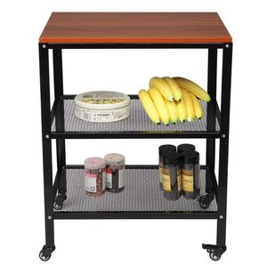 Carrello da Cucina a 3 Ripiani con Ruote per Microonde, Scaffale Portaoggetti in Metallo per Soggiorno - Product Image 3