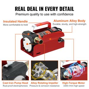 <b>12V</b> 10 GPM <b>DC</b> Automatic Shut Nozzle Hose Portable Electric Self Priming Diesel Fuel Transfer Pump Kit High Efficiency Fuel - Product Image 5