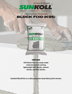 Mortero de unión para bloques finos BLOCK FIXO (K-05), adhesivo para bloques AAC modificado con polímeros, fórmula de unión de cemento de alta resistencia para hormigón - Product Image 1