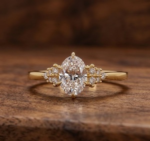 Anillo de Diamante Ovalado con Certificado IGI, Estilo Vintage, Oro Amarillo de 14K, Color E, VS1, Diamante Cultivado en Laboratorio, Anillo de Compromiso para Mujer - Product Image 2