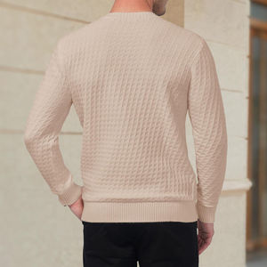 Vente en gros de pulls d'hiver à manches longues pour hommes, de haute qualité, en polaire respirante, col rond, décontractés, avec logo personnalisé - Product Image 2