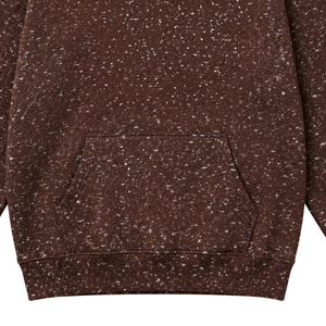 Mens Brown Speckled Graphic French Terry Windproof Pullover <b>Hoodie</b> Long Sleeves Kangaroo Pocket <b>Gothic</b> Print Streetwear - Product Image 6