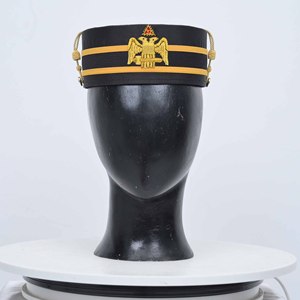 Premium Quality with Custom Logo Black Scottish Rite Crown <b>Men</b> <b>Hat</b> Hand Embroidered <b>Wool</b> Cap Adjustable Adult Ceremony Headwear - Product Image 6