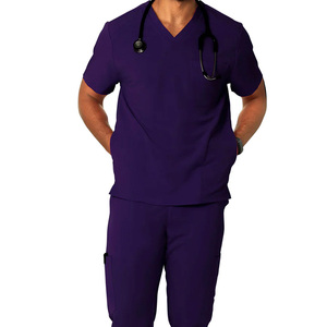 Custom Printed Knitted Breathable Comfortable Professionals Scrubs Uniform for Medical Nursing Suit Sets Men - Product Image 1