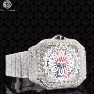 Montre de luxe Hip Hop Iced Out Diamond de qualité export, idéale pour les concerts, les soirées et la mode urbaine, disponible à la vente - Product Image 3