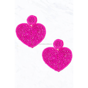 Pendientes de Aro Colgantes con Cristales de Estrás Geométricos Rojos Estilo Bohemia para Niños, Hechos a Mano con Cuentas, Ideales para Fiestas y Regalos - Product Image 2