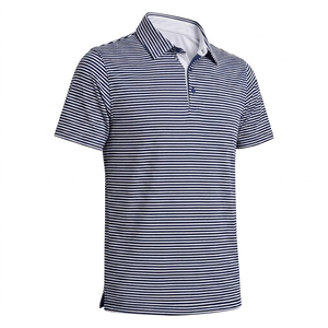 เสื้อโปโลกอล์ฟผู้ชายลายทางแบบกำหนดเอง OEM ODM ระบายเหงื่อ แห้งเร็ว คอเสื้อแบบซับลิเมชั่น - Product Image 1