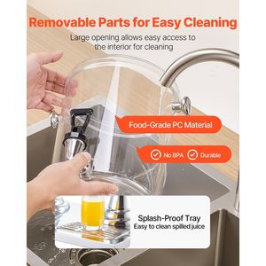 Dispenser per Bevande in Acciaio Inox e Plastica da 2,1 Galloni x 2 con Rubinetto e Base Refrigerante per Feste - Product Image 6