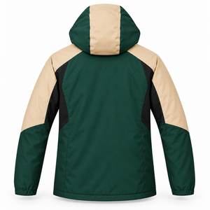 Veste Softshell d'hiver pour homme, personnalisable avec logo, à capuche, fermeture éclair intégrale, poche poitrine, poches latérales, poignets élastiques, color block, pour la randonnée - Product Image 3