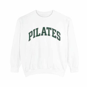 Pilates Custom <b>Mock</b> <b>Neck</b> Sweatshirt Women Men Ladies Unisex Chenille Letter Embroidery University College Fashion - Product Image 1