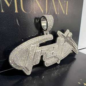 Colgante de Lujo para Hombre Estilo Hip Hop, Letra Personalizada, Diamante Certificado IGI, Plata S925 Chapada en Oro, Diamantes VVS, Colgantes y Dijes - Product Image 1