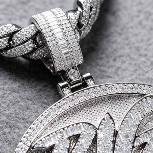 Wholesale Supply Custom Iced Out Letter <b>Initial</b> Pendant Geometric <b>Necklace</b> for Men Hip Hop Party and Special Occasion for Sale - Product Image 3