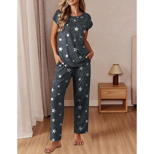 Ensemble décontracté surdimensionné pour femmes, t-shirt à manches courtes et pantalon large assorti - Product Image 2