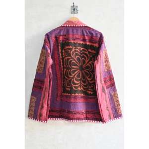 Abrigo de Algodón con Bordado Suzani Hecho a Mano, Chaqueta Étnica Boho, Ropa de Mujer Estilo Vintage - Product Image 4