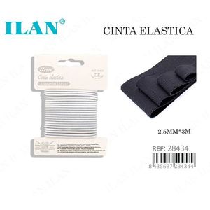 Nastro elastico Ilan 2,5 mm x 3 m per cucito e artigianato - Product Image 1