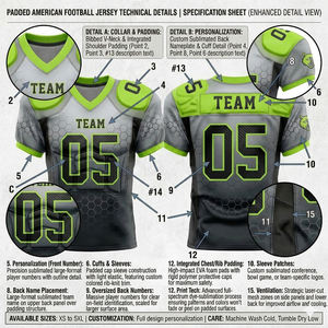 Maillot de football américain professionnel 2026 de haute qualité 100 % polyester, design personnalisé, uniforme de football américain - Product Image 2