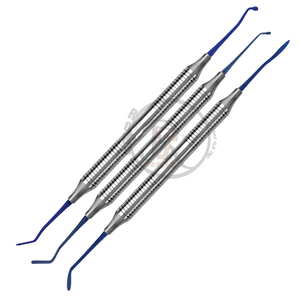 Juego de 3 Instrumentos de Relleno Dental Woodson de Plástico con Puntas Azules Recubiertas de Titanio, Doble Extremo, Autoclavables - Product Image 1