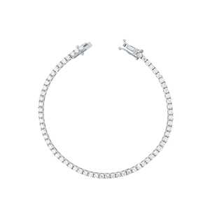 Pulseras de tenis de diamantes de 3 quilates, engaste de 4 puntas, 6.5 pulgadas, delicadas, minimalistas, al por mayor, apilables, oro de 10K, 14K, 18K, corte redondo, cultivados en laboratorio - Product Image 3