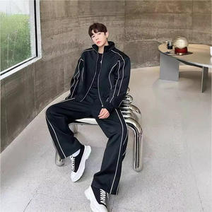 OEM Winter Windbreaker Set Factory Custom Reflective Embroidery Logo Lightweight Nylon Hooded Jacket 100% Nylon Sporty Solid - Product Image 4
