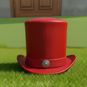 High quality custom Handmade Red Leather Top <b>Hat</b> unisex Bold Curved Brim Artistic Festival Wear - Product Image 5