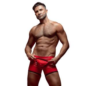 Boxer Kinky Bondage Noir pour Hommes, Vêtements de Club Fetichistes, Coupe Ajustée, Sous-vêtements Sexy - Product Image 1