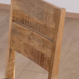 Ensemble de 2 chaises de salle à manger Vandana Urban Style en bois de manguier brut Manoha avec sièges rembourrés en tissu - Product Image 4