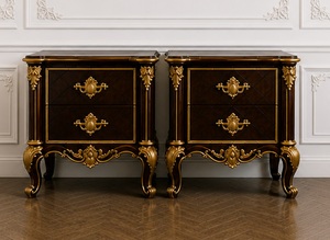 American Villa High End Carved Wooden Bedroom Furniture Classic Black <b>Bed</b> With <b>Side</b> Tables Buy Premium King SIze <b>Bed</b> Set Sydney - Product Image 3