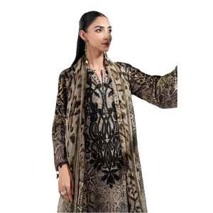 Pakistani Indian Salwar Kameez Party Wear Wedding Ethnic Women <b>3</b>-Piece 4-Season Georgette Silk Embroidered Dresses - Product Image 1