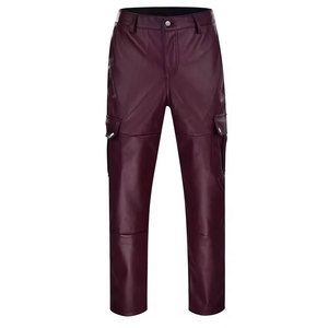 Pantalones de Cuero Ligeros para Hombre, Cintura Media, Diseño Moderno, Suaves, Duraderos y Cómodos, Ideales para Ropa Urbana y Uso Casual - Product Image 1