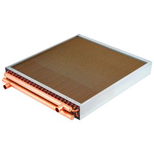 Intercambiador de Calor Agua-Aire 24x24 pulg. con Tubo Aletado, Serpentín HVAC, Tubos de Cobre, Aletas de Aluminio, 225K BTU para Uso Agrícola - Product Image 1