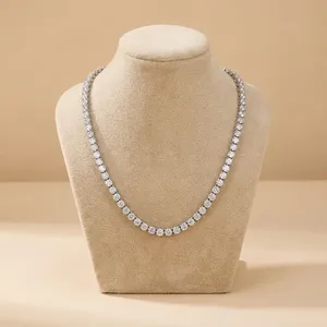 Collier tennis audacieux pour femme en or plaqué, avec diamants de laboratoire brillants, style hip-hop, certifié IGI - Product Image 2