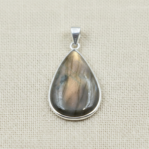 Collar con Colgante de Labradorita Natural en Forma de Lágrima, Plata de Ley 925, Chapado en Oro Rosa y Oro Amarillo, Joyería Artesanal con Piedras Preciosas para Mujer - Product Image 4